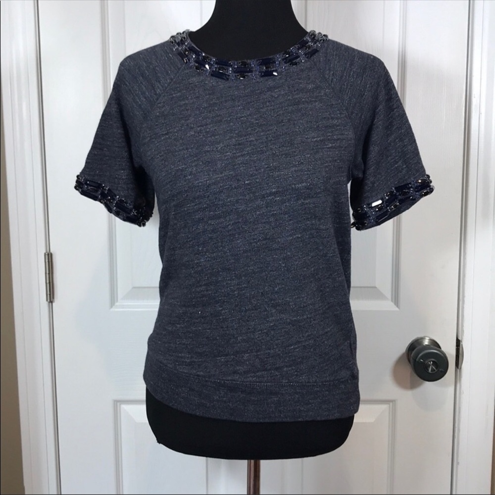 J.Crew Sweatshirt Tee With Gems